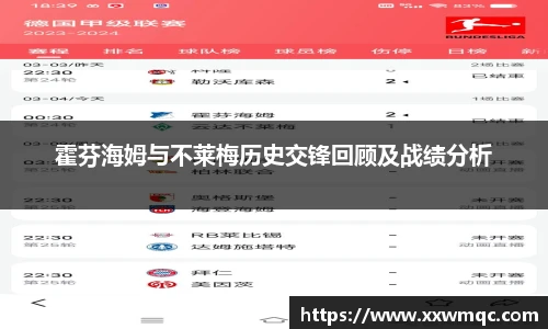 霍芬海姆与不莱梅历史交锋回顾及战绩分析